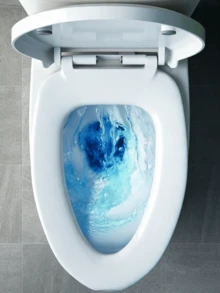 1pc Universal Thickened Slow-Close Toilet Seat, Quiet Splash-Proof Toilet Ring, Easy-To-Clean Compatible Toilet Lid. - A - View 7