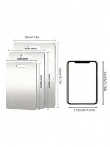 3pcs Stainless Steel Cutting Board Set / Thick & Durable Chopping Board Set | Easy To Clean, Rust-Proof, Mold-Resistant, Space-Saving, Suitable For Home Kitchen | Ideal For Vegetables, Fruits, Fish And Meat, Separate Use For Better Hygiene - Multicolor - View 5