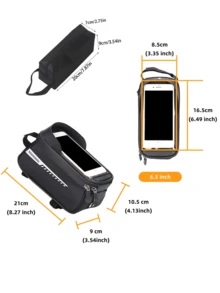 Bicycle Phone Holder Bag - Made Of EVA Material; Equipped With Adjustable Shoulder Strap And Rain Cover; Suitable For Phones Up To 6.8 Inches; Ideal Cycling Accessory. - Multicolor - View 11