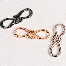 1pc Twisted Knot Bag Charm Keychain, D-Ring Keychain - High Quality Luxury Handbag Accessory, Perfect For Adding Style To Your Bag, Daily Use - Silver - View 12