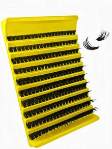 10 Rows 200/160 Clusters 8-16mm Mixed Length Russian D-Curl Thick Reusable Dramatic Eyelashes Suitable For Beginners (80D/100D Multiple Specifications) Eyelash Clusters Single Eyelashes False Eyelashes - D - View 4