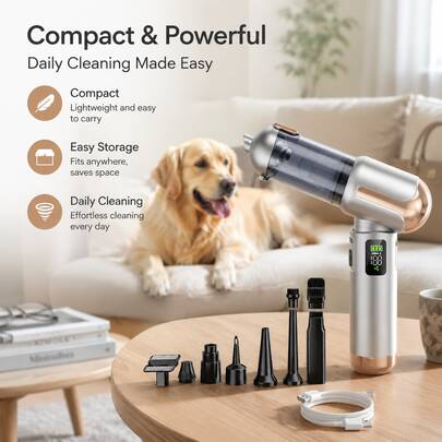 Handheld Cordless Car Vacuum Cleaner, Vacuum Cleaner, Vacuuming And Blowing, Multi-Nozzle Handheld Vacuum Cleaner, Suitable For Cars, Home, Office, Pets And Outdoor Blowing, 4-In-1 Dual Use For Car And Home, Best Friend Gift, 2000mAh 11.1V, Travel