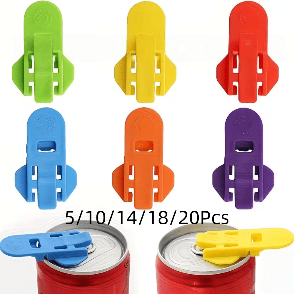 5/10/14/18/20Pcs Plastic Can Opener - Ergonomic Easy Grip Design, Leak-Proof Portable, Suitable For Camping, Picnic, BBQ, College Party - Kitchen & Outdoor Beverage Accessories, Camping Tools, BBQ Accessories, Reliable Can Opener, Random Color