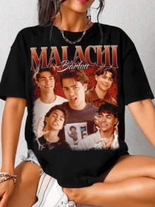 Malachi Barton Bootleg T-Shirt, Descendants Zombies Tour Tee, Graphic T-Shirt, Retro Print, Trendys T-Shirt For Men And Women - 黑色 - 查看 1