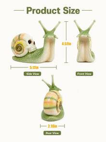 1pc Halloween Skull Snail Garden Ornament, Spooky Gothic Outdoor Yard Decor For Patio, Porch, Planter & Pathway - Multicolor - View 4