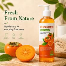 Persimmon Extract Body Wash, Refreshing Oil Control Moisturizing Soothing Brightening, Deodorizing Body Odor, Pump Transparent Bottle, Unisex Full Body Cleansing, 3.4 Fl Oz - Persimmon - View 5