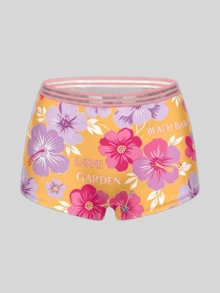 Dircho 1pc Fall Clothes Floral Print Boxer Briefs, Back To School Aesthetic Panties, Comfy Soft Casual Underwear, Girl's Cute Boxer Shorts - Multicolor - View 7