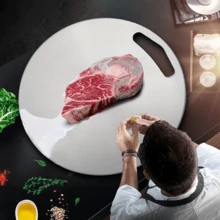 1pc/2pcs/3pcs/Stainless Steel Cutting Board, Kitchen Cutting Board, Dishwasher Metal Cutting Board, Set Kitchen Meat, Fruit, Vegetable Cutting Board, Mother's Day, Valentine's Day, Durable - Silver - View 6