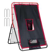 Baseball & Softball Rebounder Net – 2-In-1 Switch Hitter Pitch Trainer. 3 Zones With Varying Rebound Angles. Durable Steel Frame + UV-Resistant PE Net. Lightweight 7.3 Lbs. For Fielding/Throwing Practice - 3 X 4.5 Ft - View 1