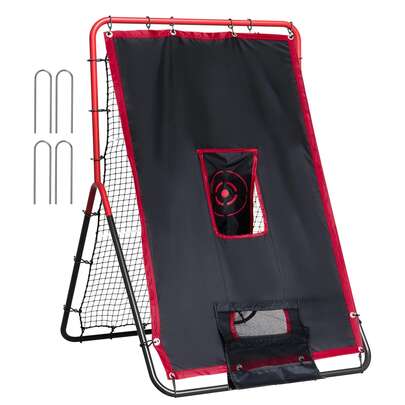 Baseball & Softball Rebounder Net – 2-In-1 Switch Hitter Pitch Trainer. 3 Zones With Varying Rebound Angles. Durable Steel Frame + UV-Resistant PE Net. Lightweight 7.3 Lbs. For Fielding/Throwing Practice