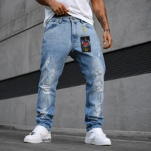 Men's Skinny Fitted Jeans With A Lengthening Effect - JO-007 - View 2