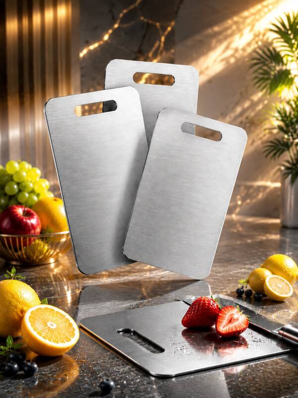 High-Quality Stainless Steel Cutting Board - Double-Sided Design - Easy To Clean - Corrosion-Resistant Material, Suitable For Indoor And Outdoor Use - Essential Kitchen Tool For Home, Restaurant, Camping, Picnic, Easter And Holidays