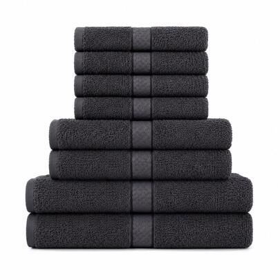 8-Piece Cotton Towel Set – 2 Bath Towels, 2 Hand Towels & 4 Washcloths – Hotel-Quality, Super Soft, Highly Absorbent And Quick-Drying Bathroom Towels