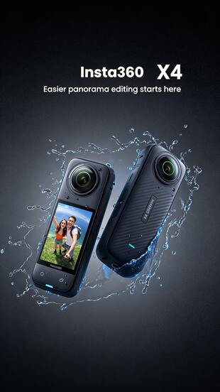 Insta360 Cámara de acción 4K anti-sacudidas de 360°, cámara para vlogs de motocicleta/esquí/buceo/pesca, cámara impermeable, negra, 100% nueva, solo activada