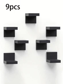 6pcs/2pcs/1pc Deep Black Thickened Wall-Mounted Storage Rack, Modern Floating Display Shelf, Space-Saving Narrow Shelf With Iron Plate Support, Screw Fixed, Suitable For Home And Office - Multicolor - View 18