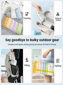 7-Pack Disposable Rain Ponchos, 7 Colors, Ultra-Lightweight Waterproof Hooded Raincoats, Compact Emergency Rain Gear, Theme Park Essentials, Travel Essentials, Summer Travel Essential For Camping, Festivals, Outdoor Events & Commuting - Multicolor - View 7