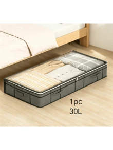 1pc Underbed Storage Bag, Quilt Organizer Bag, Large Capacity Waterproof Dustproof Blanket Storage Box With Transparent Window And Handle, Capacity: 30L/90L/125L - Multicolor - View 10