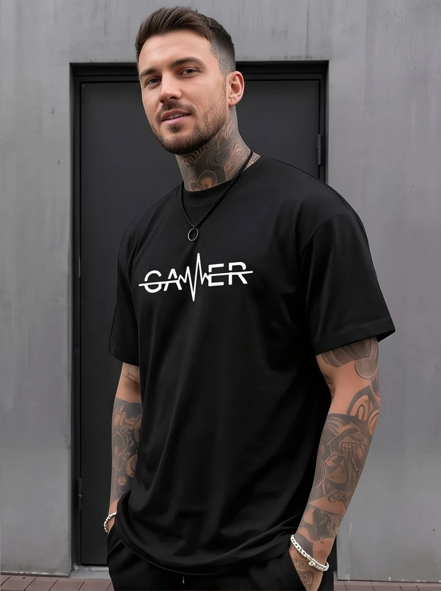 T-Shirt Tendance Homme,Fast Local Delivery - Black - View 1
