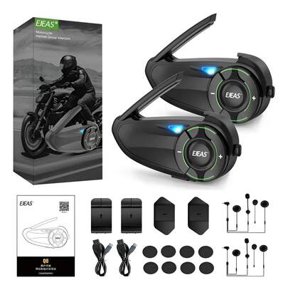 2pc Intercomunicador Ejeas Q8 Audifonos Para Casco Moto Ip67
