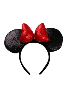 1pc Disney Mickey Black+Pink Sequin Headband, Mickey Black+Champagne Sequin Headband - Holiday Party Headband, Headpiece, Fun Photo Prop, Amusement Park Accessory, Suitable For Birthday Party And Valentine's Day Events, With Bow Cute Cartoon Hair Accessory, Princess Costume Accessory, Suitable For Disney Fans - 1 YEAR - View 10