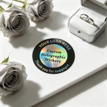 Customized Holographic Sticker LOGO/Design Sticker Labels Your Own Sticker Personalized Holographic Silver Laser Sticker - Laser - View 2
