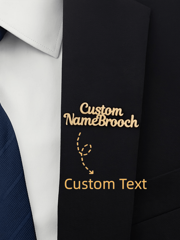Personalized Stainless Steel Double Name Lapel Pin Brooch, Customized Name Badge Enamel Pins For Men And Women