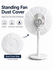 1pc Elastic Fan Dust Cover, Reusable Elastic Dust Protection Sleeve, Suitable For Circulation Fan, Floor Fan, Table Fan, Thickened Waterproof Dust-Proof Fan Cover, Easy To Install And Remove, Home Fan Accessory, Prevent Dust Accumulation, Universal Size, Suitable For Most Round Electric Fans, Can Be Used In Bedroom, Living Room, Home Storage And Other Places. - Multiple Styles - View 1