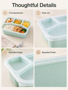 Leak-Proof Bento Box - Reusable Food Storage Container With Lid (Microwave, Freezer And Dishwasher ), Ideal For Restaurant, Work, School And Picnic, Perfect Gift For Foodies And Busy Professionals - A - View 6