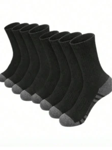 1/5/10/20 Pairs Men's Mid-Calf Socks, Moisture-Wicking, Breathable, Fashionable, Comfortable, Soft, Business & Sports - Multicolor - View 5