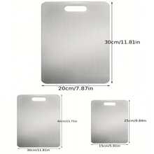 1pc/2pcs/3pcs/Stainless Steel Cutting Board, Kitchen Cutting Board, Dishwasher Metal Cutting Board, Set Kitchen Meat, Fruit, Vegetable Cutting Board, Mother's Day, Valentine's Day, Durable - Silver - View 12