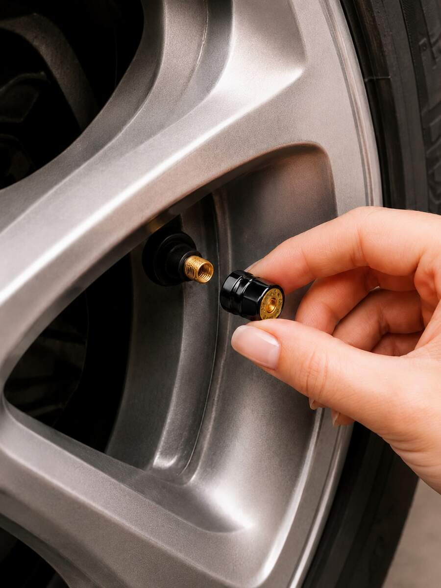 4件組發光可愛鴨子輪胎氣門帽,通用汽車、摩托車、自行車輪胎氣門桿蓋裝飾 - B - 查看 1