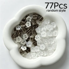 22/33/44/55/66/77/88/99Pcs Flower Shaped White Pearl Buttons, Two-Hole Glossy Shank Buttons, Multi-Color Shell Buttons For DIY Sewing Clothes, Shirts, Dresses, Crafts, Scrapbooking Decoration - Multicolor - View 16