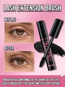 MISSLYN-1pc Black Volumizing Mascara & Cream Eyeliner Set, High Pigment Smooth Cream Texture, No Clumping, Volumizing & Shaping Effect, Long-Lasting Color, Define Lashes, Brand Cosmetics, Suitable For Women And Girls, Back To School Gift, Daily Eye Makeup, Matte - #01 - View 5