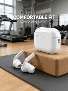 True Wireless Bluetooth Earbuds - Compatible With Apple And Android, Built-In Microphone, Sweat-Proof, Up To 24 Hours Battery Life - White, Earphones > Wireless, Airbud's, Earphones, Earphones - White - View 3