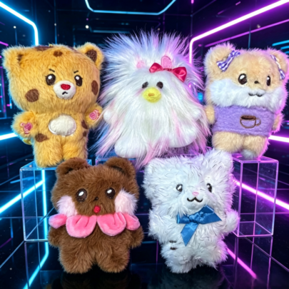 DELUSTA Llavero colgante de muñeca de peluche Wohee Yunah Minju Minju, lindo animal de peluche de dibujos animados, adorno para bolso y mochila, decoración colgante para coche, exhibición de escritorio, regalo de cumpleaños para amigo, colección de fans