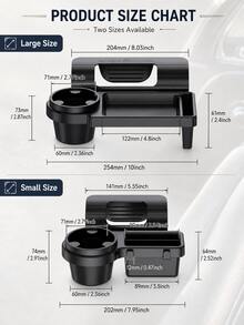 1pc Car Window Cup Holder Storage Rack, Black ABS Material, Window-Mounted Car Interior Accessory, 2 Sizes, Universal Fit For Sedan, SUV, Truck And Road Trip - A - View 9