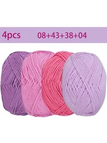 EDCUEBE7 4pcs/Approx. 200g Yarn. Mixed Color Handmade Crochet Yarn Set, Soft And Comfortable Knitting Yarn, Multi-Purpose Suitable For Crochet Wallets, Clothes, Carpets And Other Projects, Suitable For DIY Valentine's Day Gifts, Making Wallets, Handbags And Other Sewing Supplies (Random Packaging) - 4 50G - View 12