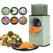 6-Piece Set: Multifunctional Vegetable Slicer | Quickly Cuts, Grates, And Slices | Easy To Use And Store | Essential Kitchen Tool - Green - View 11