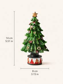 Mini Resin Christmas Tree Ornament, Vintage Christmas Desktop Decor, Hand-Painted Christmas Tree Figurine, Fireplace Mantel Bookshelf Fireplace Living Room Office Desktop Small Holiday Decoration, Holiday Home Decor Gift - 1PC - View 13