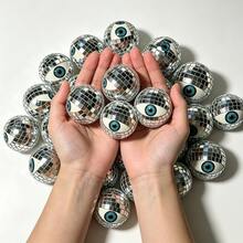 10 Stücke gruselige Disco-Augen-Spiegel-Kunststoffkugeln, glänzend, geeignet für Halloween-Disco-Partys, DIY-Blumenkränze, Maskenball-Kostüme, Bars, Themenparty-Tischdekoration, Hof, Garten, Innen-/Außenbereich, Heimdekoration, originelle Requisite, 4 cm/1,57 Zoll, Halloween-Dekorationen - Disco-Augapfel - Übersicht 3