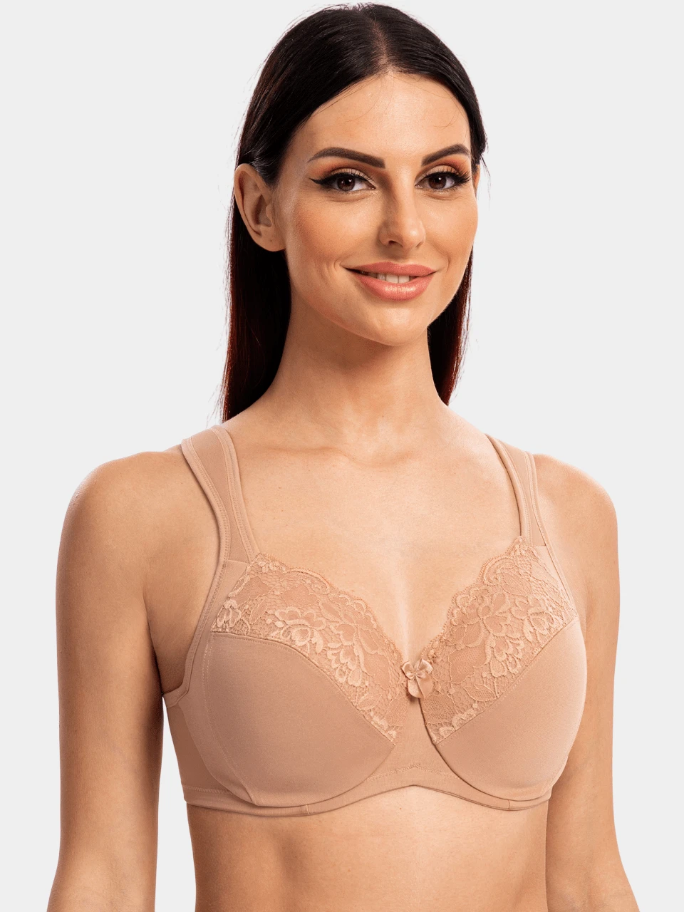 MELENECA Women's Minimizer Bra Full Coverage Plus Size Underwire Lace Comfort Cushion Strap