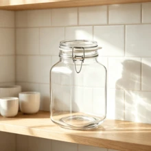 Clip-Top Glass Jar (With Glass Lid), 2-Liter Capacity, 1-Pack - Transparent - View 1