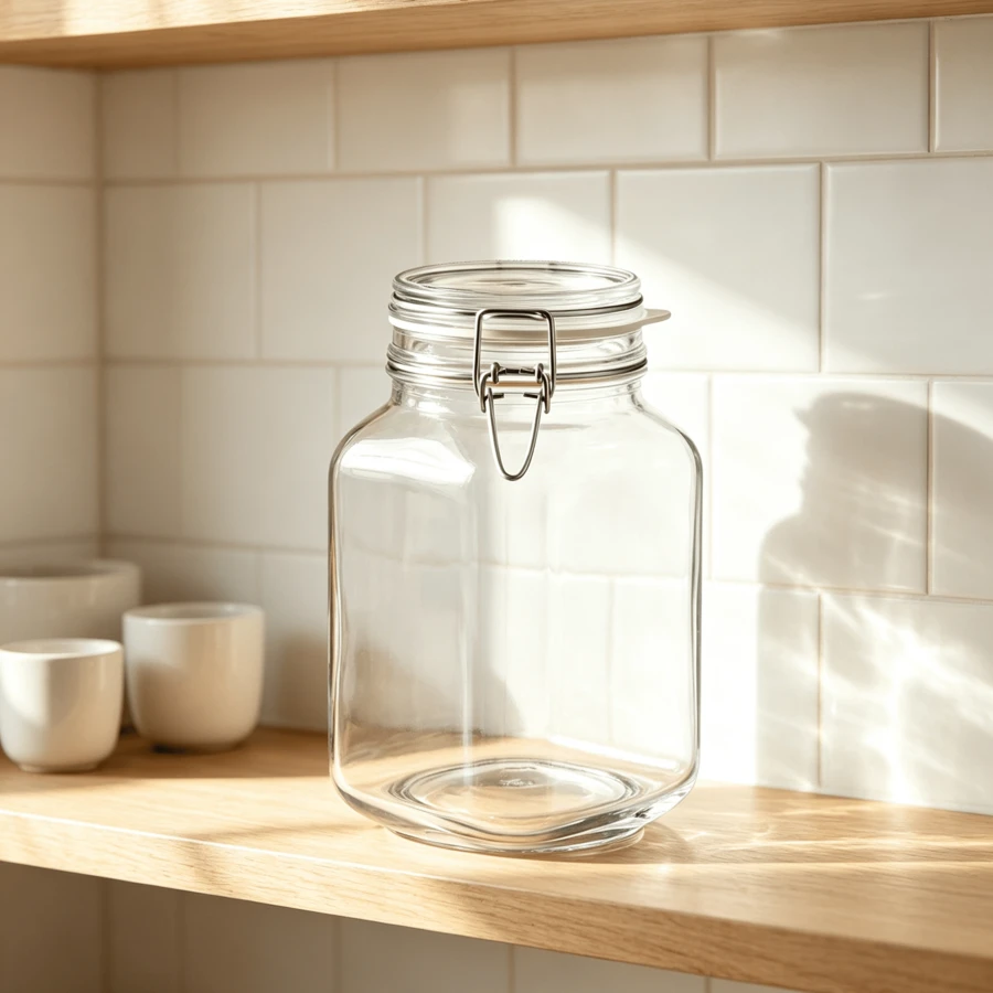 Clip-Top Glass Jar (With Glass Lid), 2-Liter Capacity, 1-Pack - Transparent - View 1