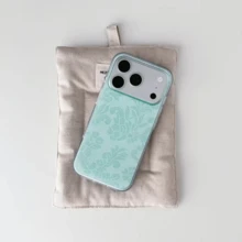 Fresh Green All-Over Print Lace White Shell IMD Phone Case - Compatible With Phone 17 Pro Max, 17 Pro, 17, 16 Pro Max, 16 Pro, 16, 15 Pro Max, 15 Pro, 14 Pro Max, 14 Pro, 14, 13 Pro Max, 13 Pro, 13, 12 Pro Max, 11, Phone Protective Cover - Green - View 1