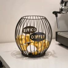 1 pieza Cápsula de café dorada - Acero inoxidable, Almacena 30 cápsulas de café, Compatible con /, También apto para almacenar bocadillos, frutas, juguetes; Accesorio decorativo para escritorio, cocina, dormitorio, regalo y decoración de Año Nuevo - Multicolor - Ver 11