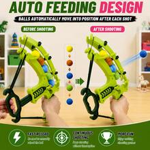 Small Ball Crossbow Launcher Trainer, Load Small Balls Into Crossbow, Pull Bow To Aim And Shoot. Indoor/Outdoor Interactive Target Practice Trainer. - Red - View 2