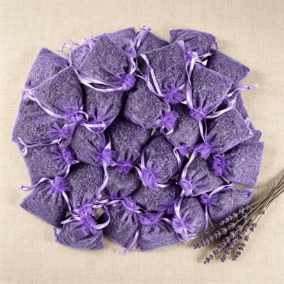 25 saquitos de lavanda natural de lavanda seca, aroma fresco para habitaciones y coches, además de una eficaz protección contra las polillas en el armario