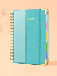 A5 Spiral Notebook (Includes Ruler) - Hard Cover, 100gsm Thick Paper, Vintage Style, Lined Pages, Pink Faux Leather Cover; Suitable For Work, Academic Planning (Elementary, Middle And University Levels), Daily Notes And Journaling. - Multicolor - View 9