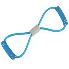 Figure 8 Resistance Band, Elastic Fitness Tube With Soft Foam Handles, Resistance Exercise Band For Yoga, Pilates, Home Gym, Strength Training, Arm, Leg, Chest & Core Workout - Blue - View 6