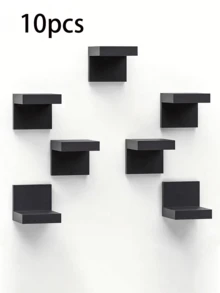 6pcs/2pcs/1pc Deep Black Thickened Wall-Mounted Storage Rack, Modern Floating Display Shelf, Space-Saving Narrow Shelf With Iron Plate Support, Screw Fixed, Suitable For Home And Office - Multicolor - View 17